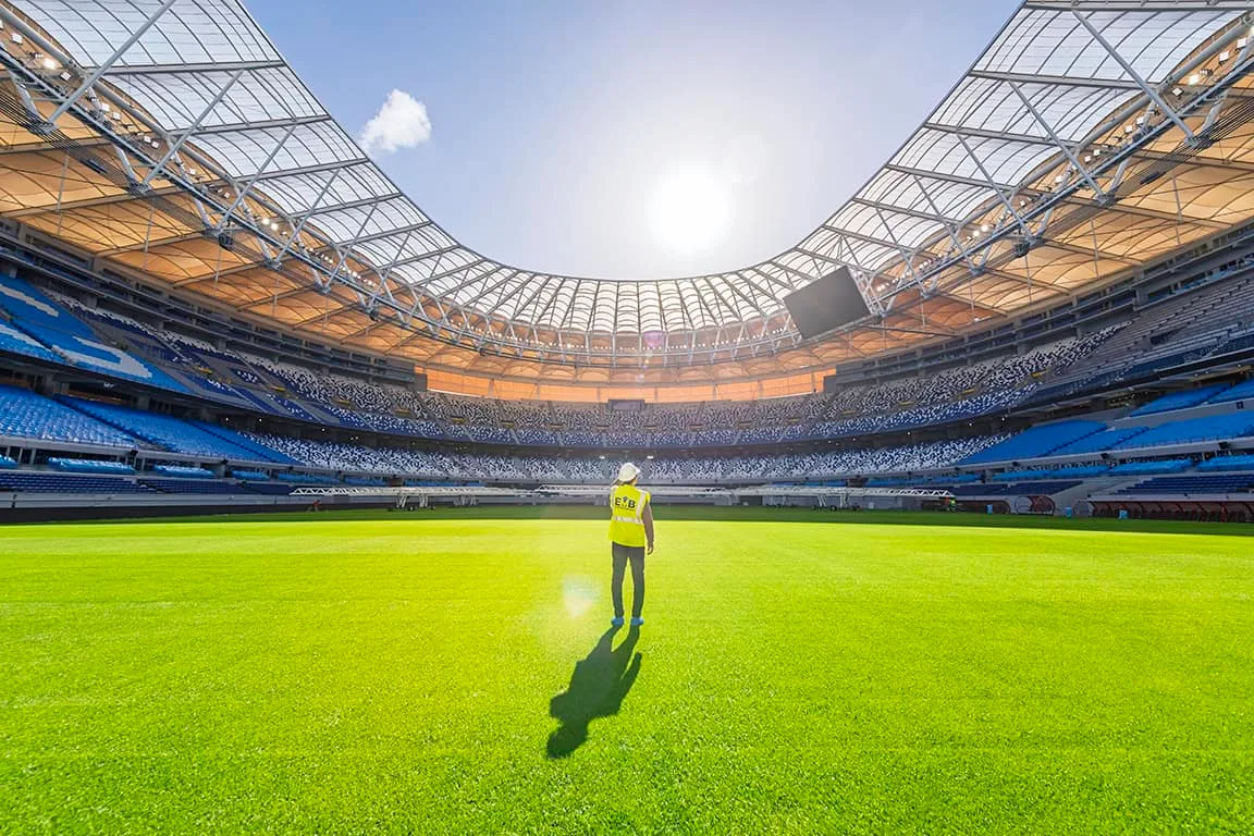 Photo du grand stade de Tanger by agence Imaginium Oussama Rhaleb Tanger Maroc Photographe proffessionnel reportage chantier